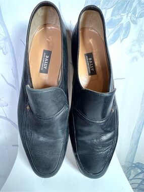 Bally Black Leather Slip-On Loafers Men’s 8